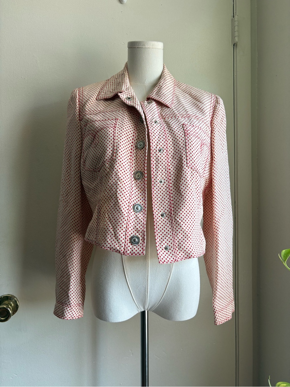 gianni versace couture vintage polka dot cropped jacket